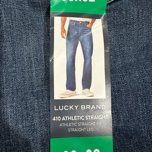 Lucky Brand Mens 410 Athletic Straight Leg Blue Denim Jeans 38x32  NEW WITH TAGS